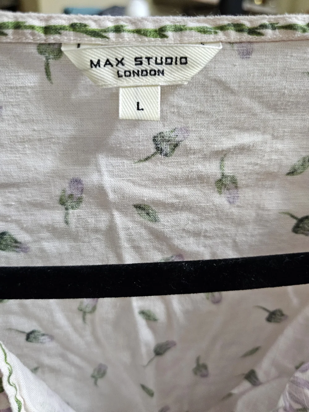 Max Studio Cream Maxi Dress with Purple Floral - Picture 6 of 10